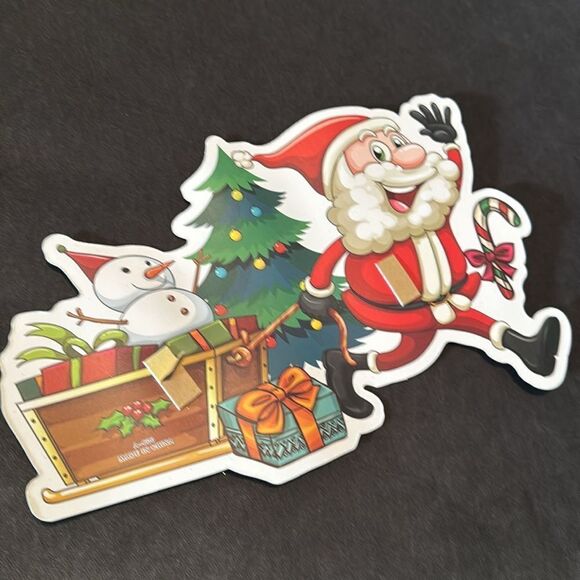 Christmas Window Decorations Assorted Santa Reindeer Double Sided (12pack) NEW - Picture 15 of 16